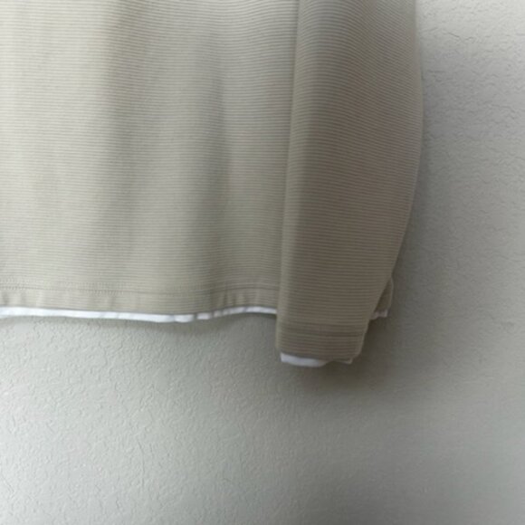 NWOT Denim & Flower Long Sleeve Men's Crewneck Sweater Tee Ivory Cream - Picture 13 of 13